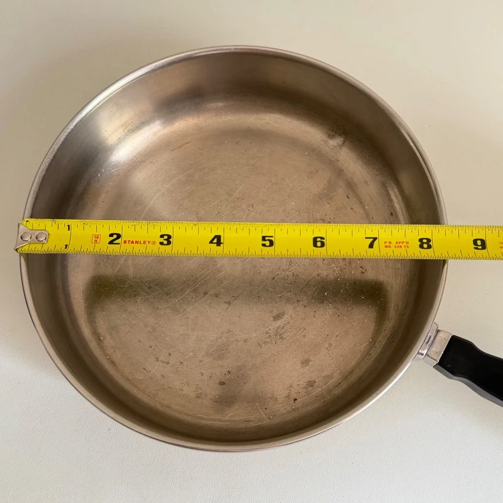 Vintage Farberware Covered Skillet Sauce Pan Aluminum Clad Stainless Steel USA